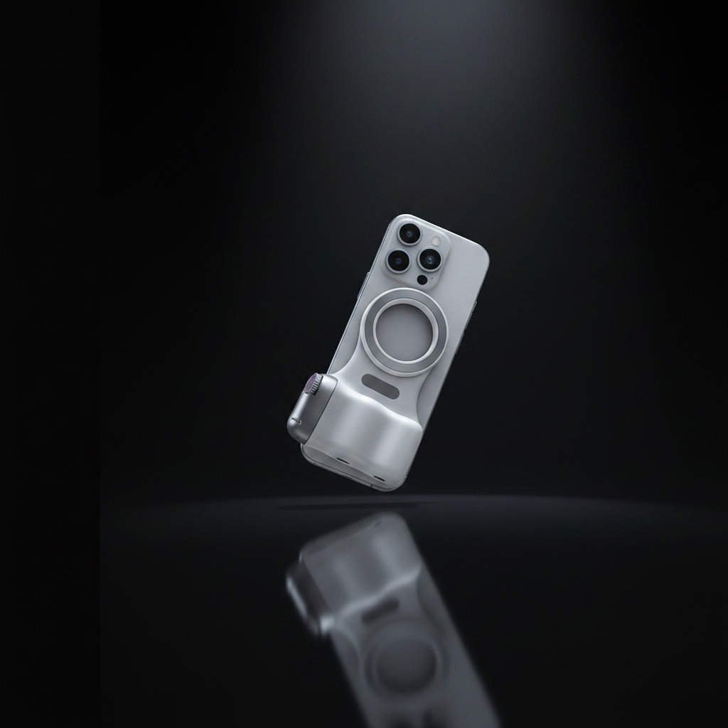 "Supporto per smartphone/fotocamera con luce LED integrata"