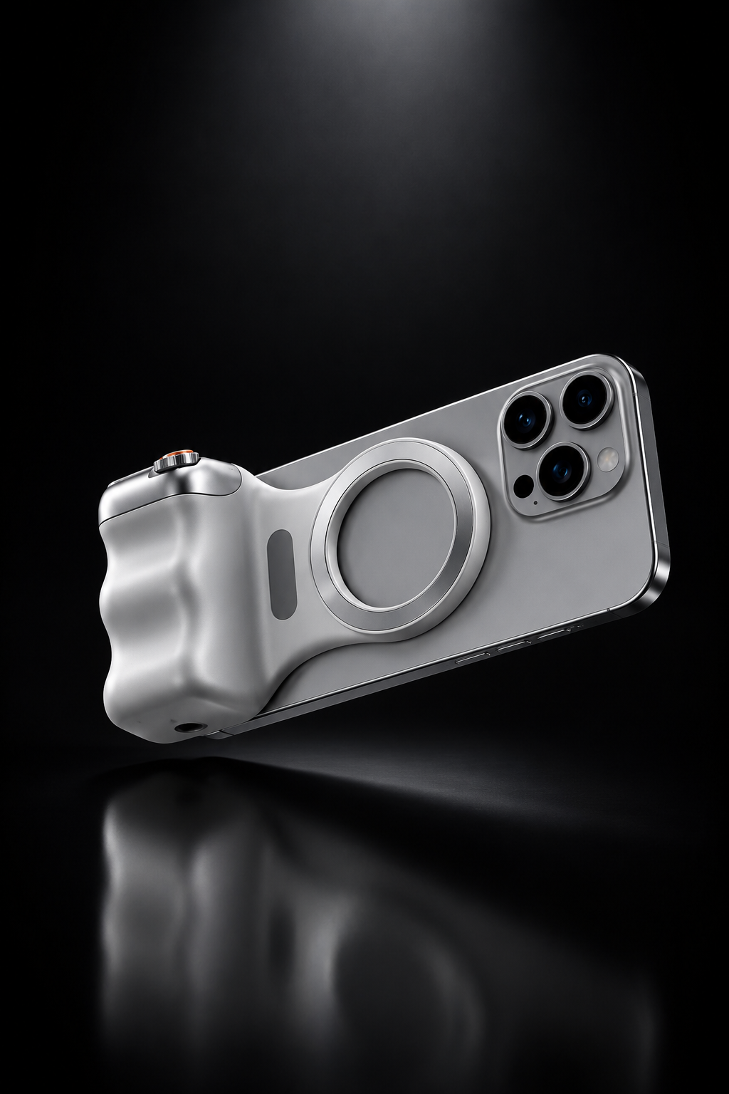 "Supporto per smartphone/fotocamera con luce LED integrata"