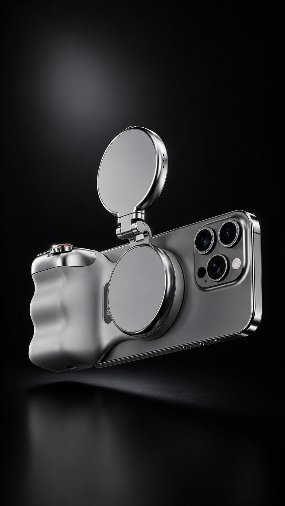 "Supporto per smartphone/fotocamera con luce LED integrata"